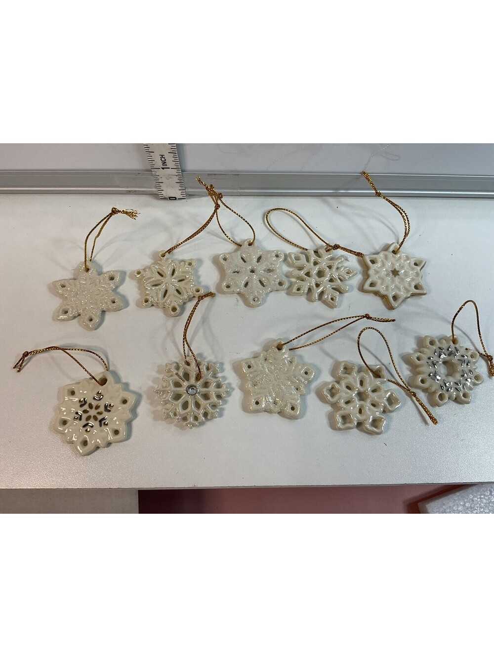 Lenox 10 Piece Mini Snowflake Ornament Set IOB